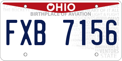 OH license plate FXB7156