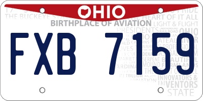OH license plate FXB7159