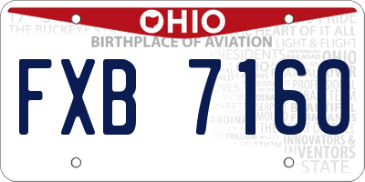 OH license plate FXB7160