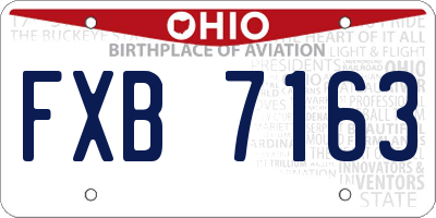 OH license plate FXB7163