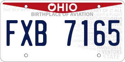 OH license plate FXB7165