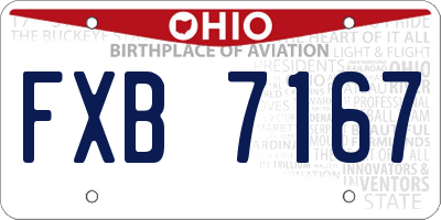 OH license plate FXB7167