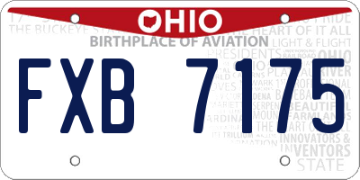 OH license plate FXB7175