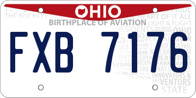 OH license plate FXB7176