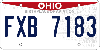 OH license plate FXB7183
