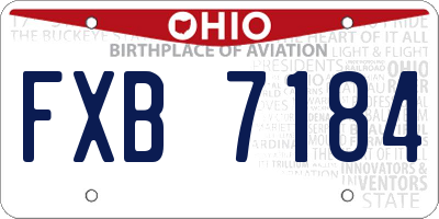 OH license plate FXB7184