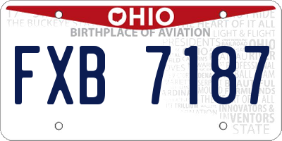 OH license plate FXB7187
