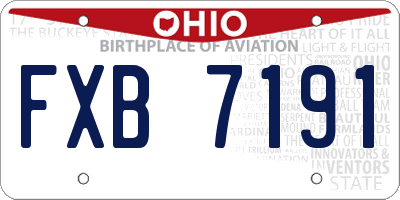 OH license plate FXB7191