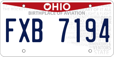 OH license plate FXB7194