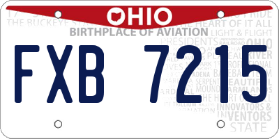 OH license plate FXB7215