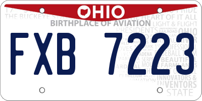 OH license plate FXB7223