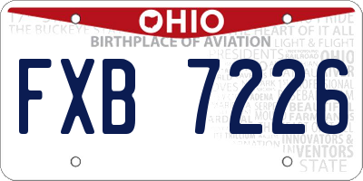 OH license plate FXB7226