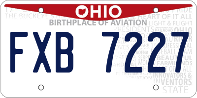 OH license plate FXB7227