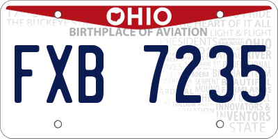 OH license plate FXB7235