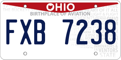 OH license plate FXB7238