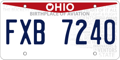 OH license plate FXB7240