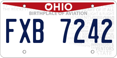 OH license plate FXB7242