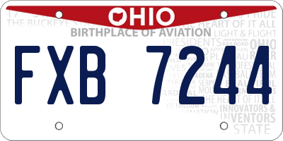 OH license plate FXB7244