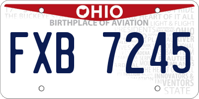 OH license plate FXB7245