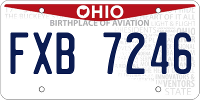 OH license plate FXB7246