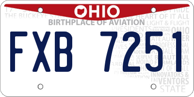 OH license plate FXB7251