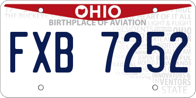 OH license plate FXB7252