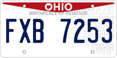 OH license plate FXB7253