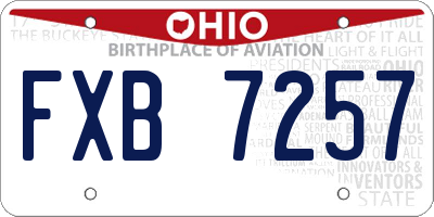 OH license plate FXB7257