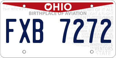 OH license plate FXB7272