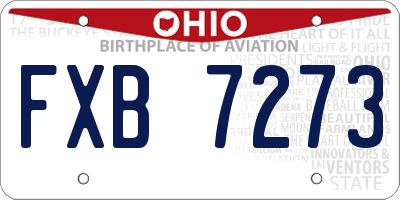 OH license plate FXB7273