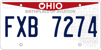 OH license plate FXB7274