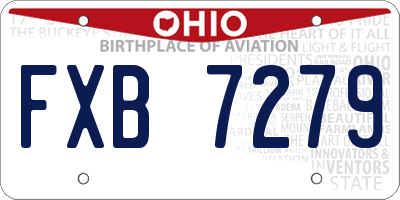 OH license plate FXB7279