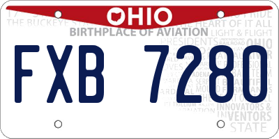 OH license plate FXB7280