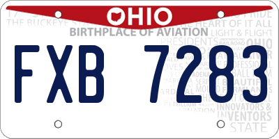 OH license plate FXB7283