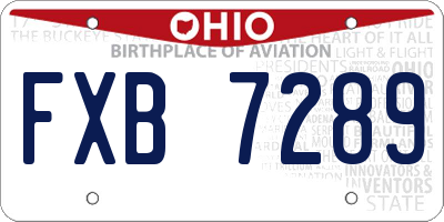 OH license plate FXB7289