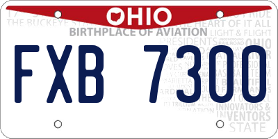 OH license plate FXB7300