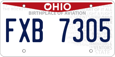 OH license plate FXB7305