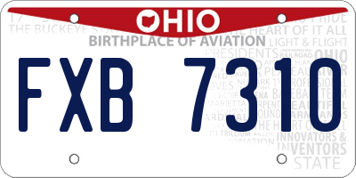 OH license plate FXB7310