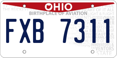 OH license plate FXB7311