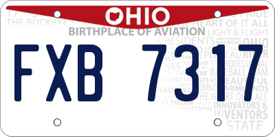 OH license plate FXB7317