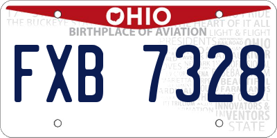 OH license plate FXB7328
