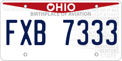 OH license plate FXB7333