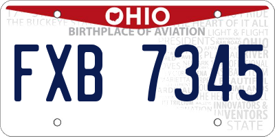OH license plate FXB7345
