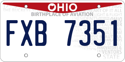 OH license plate FXB7351