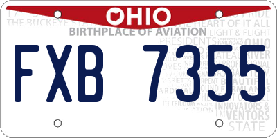OH license plate FXB7355