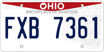 OH license plate FXB7361