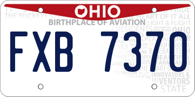OH license plate FXB7370