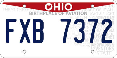 OH license plate FXB7372