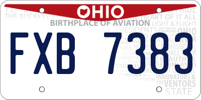 OH license plate FXB7383