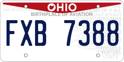 OH license plate FXB7388